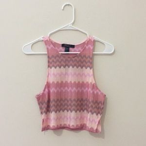 Pink crochet style tank top!